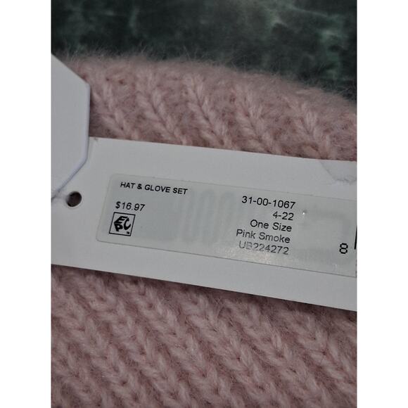 Women’s Pink Beanie & Glove Mittens Sparkle Sequin Star One Size NWT Fuzzy Soft - Picture 6 of 8